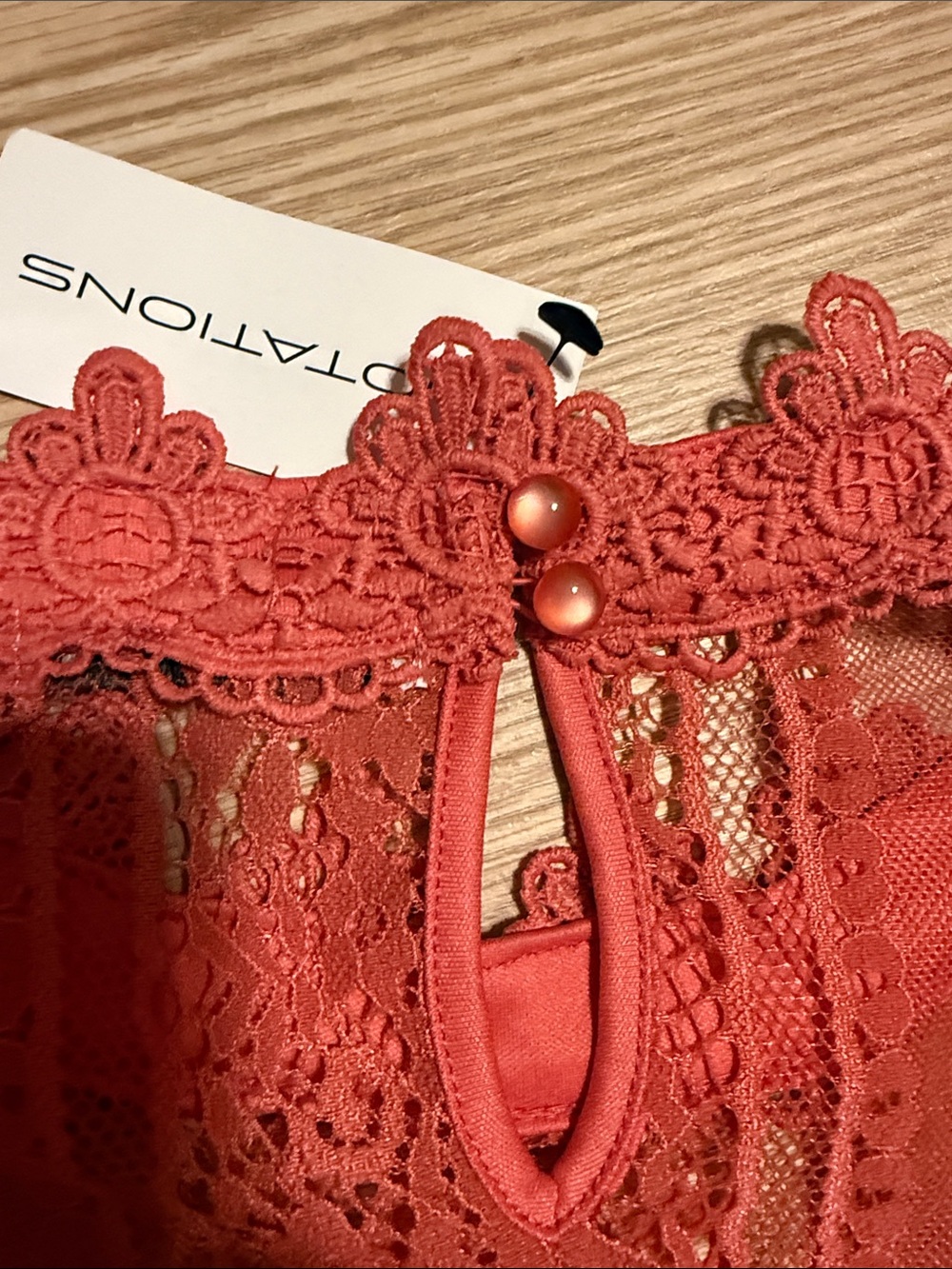 Notations Coral Lace High-Neck Sleeveless Top - Picture 7 of 8
